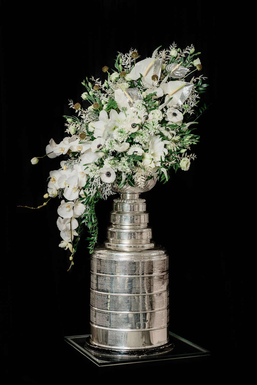 Stanley Cup with Floral at Munn Ice Area East Lansing MI