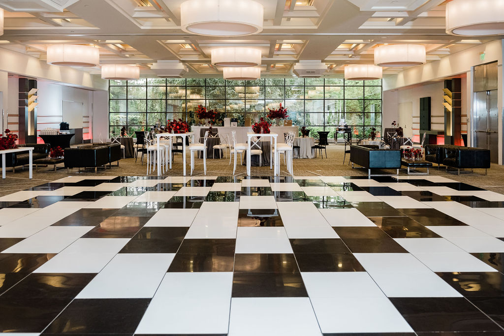 Black and White Dance Floor Social Event Planner